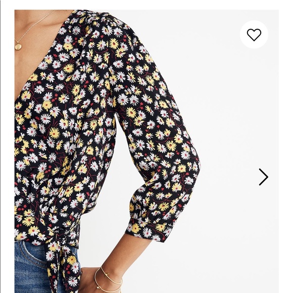 Madewell Wrap Top in French Floral - Picture 3 of 6